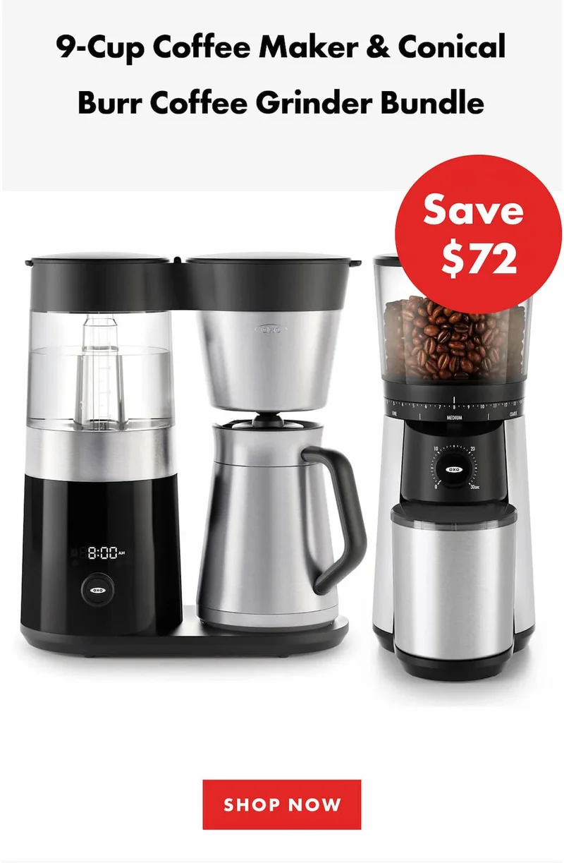 9-Cup Coffee Maker & Conical Burr Coffee Grinder Bundle. Save $72 | SHOP NOW