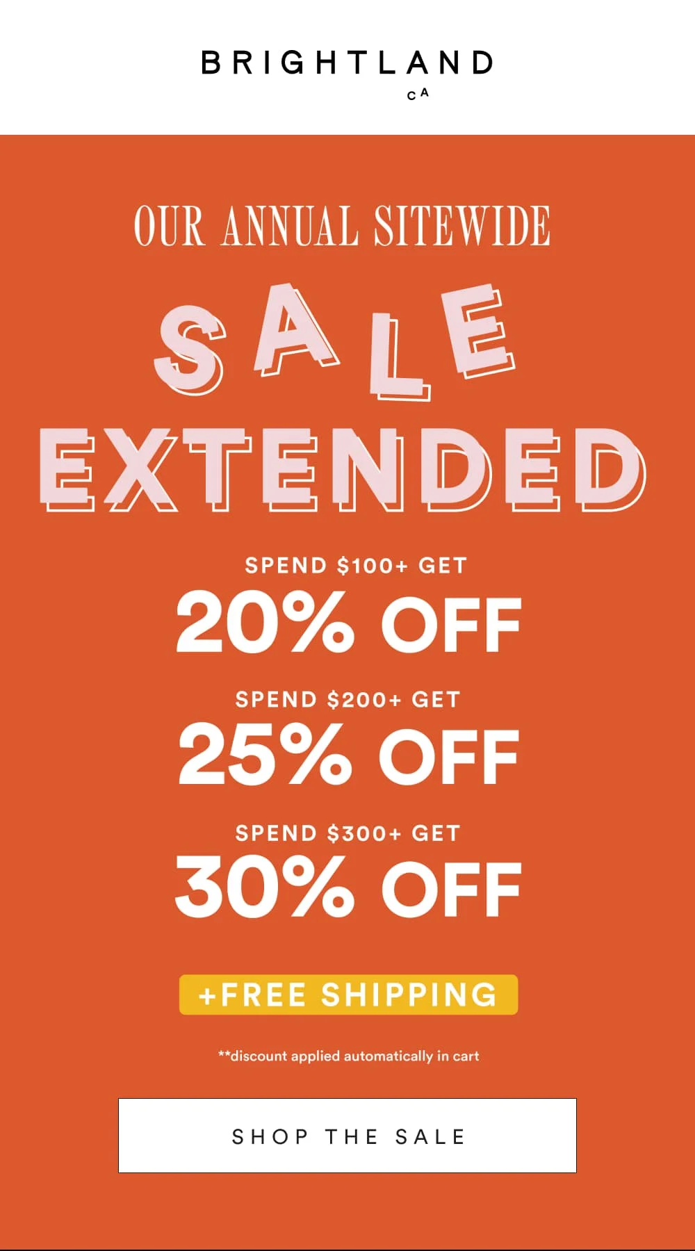 The Annual Sale Extended! Up to 30% Off Everything One Day Only [ Shop the Sale ]