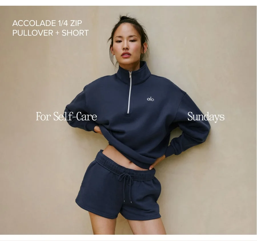 ACCOLADE 1/4 ZIP PULLOVER + SHORT FOR SELF CARE SUNDAYS