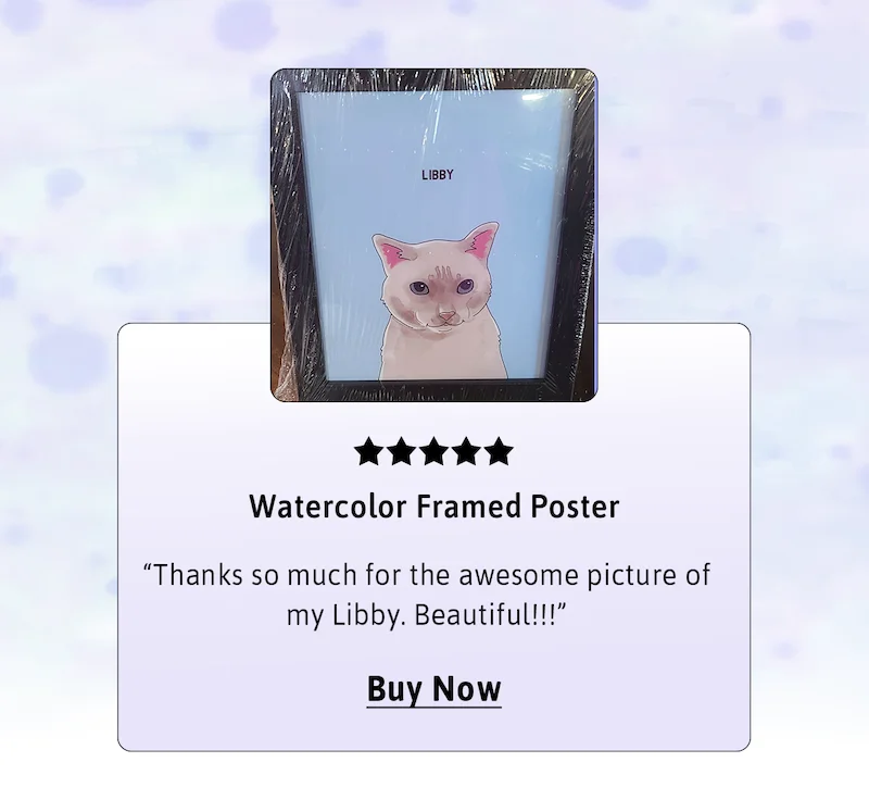Watercolor Framed Poster Pet Portrait - Buy Now