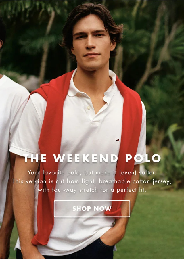 The weekend polo                                            Your favorite polo, but make it (even) softer. This version is cut from light, breathable cotton jersey, with four-way stretch for a perfect fit.                                            Shop now
