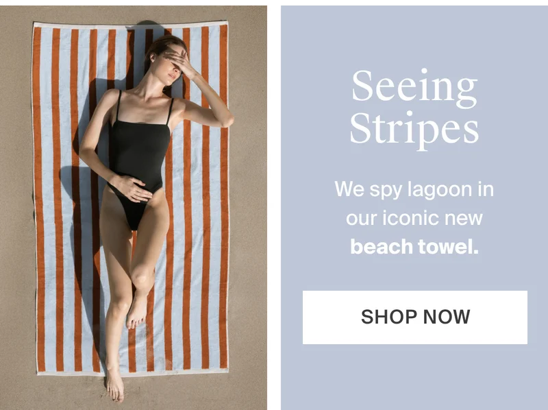 We spy lagoon in our iconic new beach towel. Shop now.