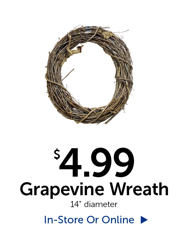 $4.99 Grapevine Wreath - 14" in diameter