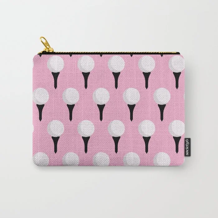 Golf Ball & Tee Pattern (Pink) Carry-All Pouch Carry-All Pouch