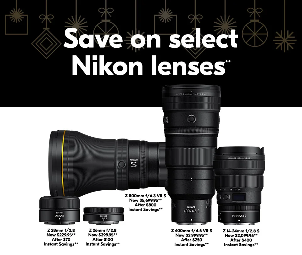 Save on select Nikon lenses**