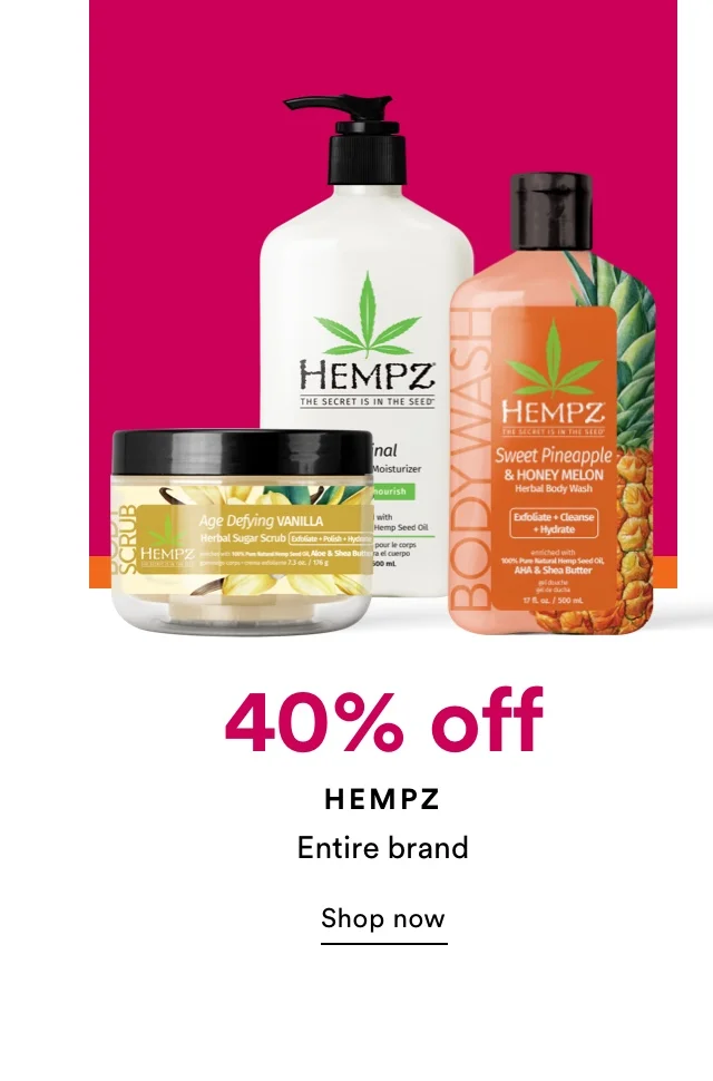 40% off | Hempz | Entire brand | Shop now