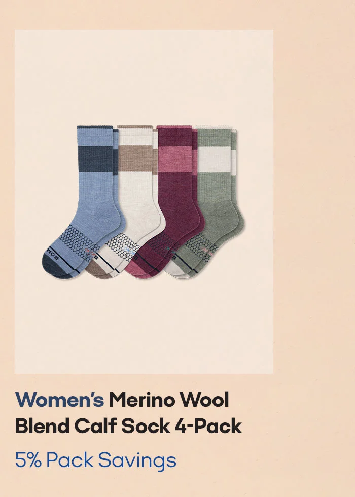Women's Merino Wool Blend Calf Sock 4-Pack 5% Pack Savings