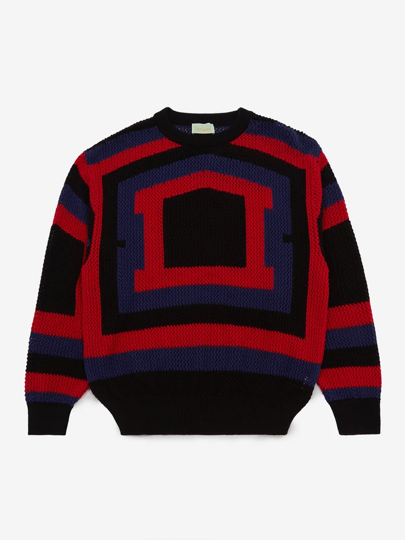 Image of Aries Crochet Temple Knit - Navy