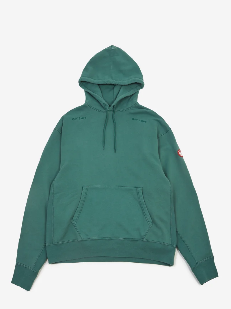Image of C.E Cav Empt Washed District Patch Heavy Hoodie - Green