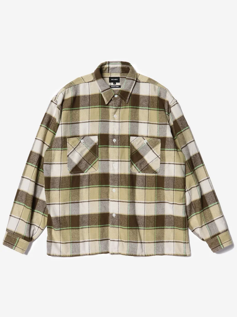 Image of Beams Jazznep Work Shirt - Beige