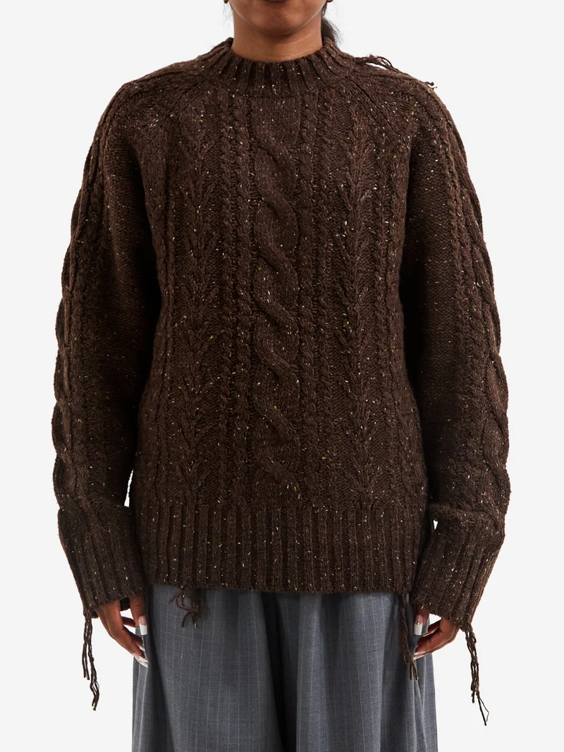 Image of Rhodolirion Fisherman Sweater - Brown