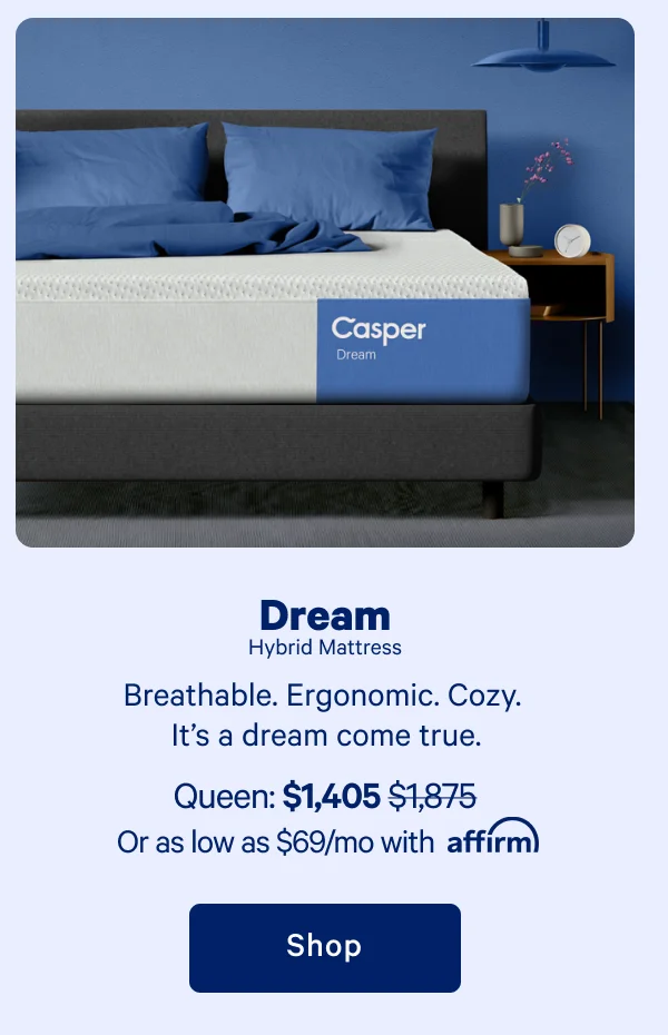 Dream Hybrid Mattress >> Breathable. Ergonomic. Cozy. It’s a dream come true. >> Shop now >>