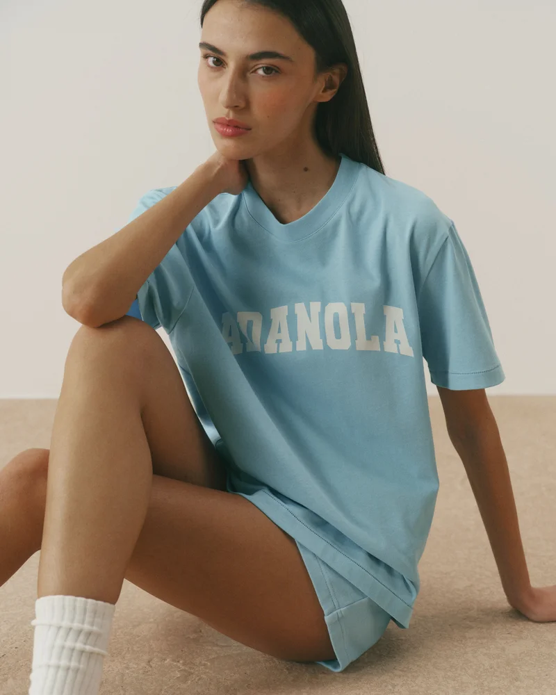 Varsity Oversized T-shirt - Breeze Blue/Marshmallow White