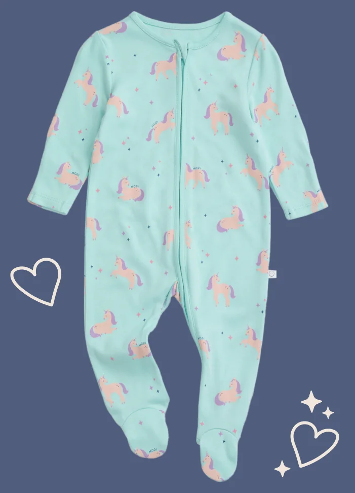 Unicorn Dreams Clever Zip Romper