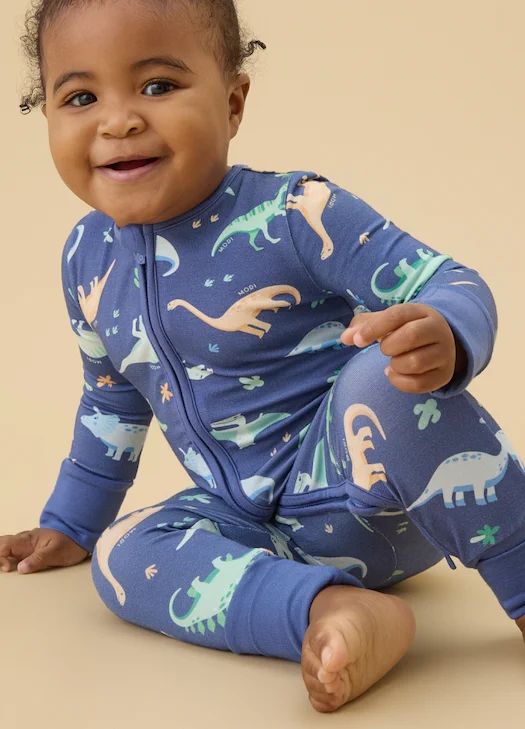 Dinosaur Nights Clever Zip Snug Fit Pajamas - Blue