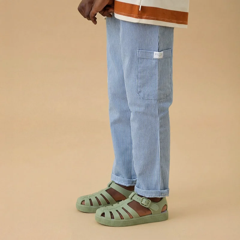 Image of Striped Soft Denim Jeans