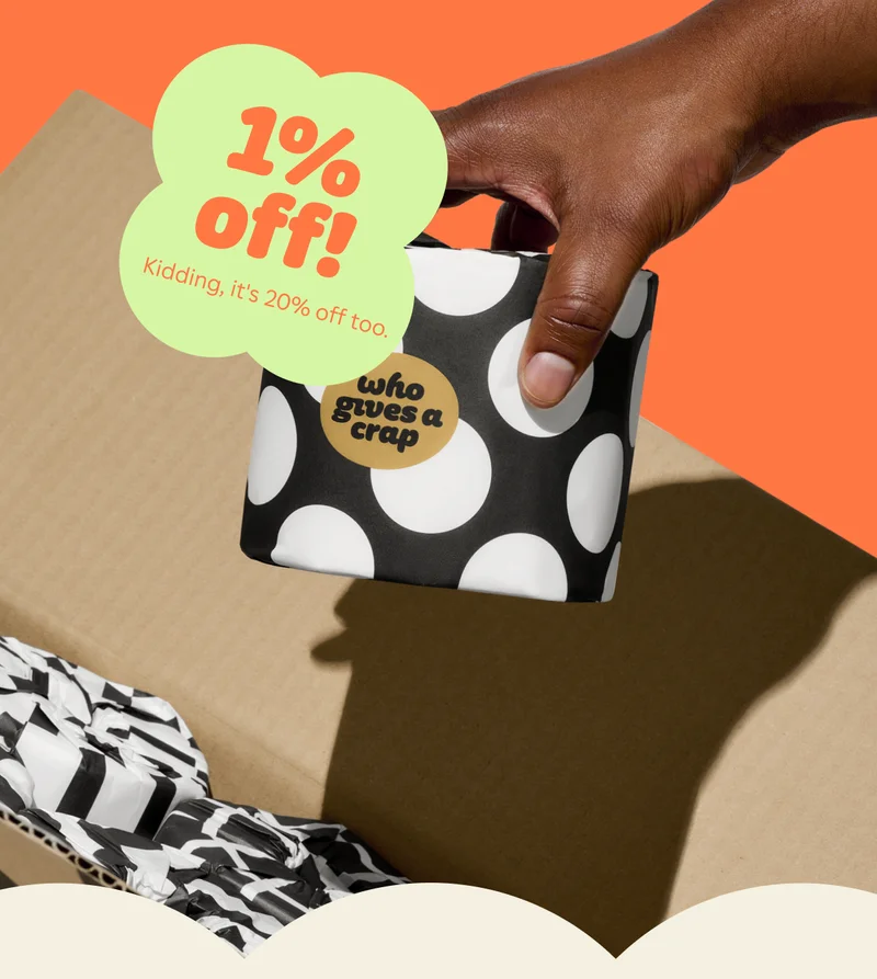 Image: Who Gives A Crap 100% Bamboo Toilet Paper, 1% off! Kidding, it's 20% off too.