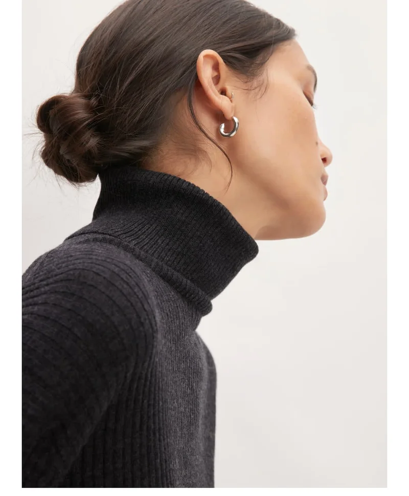 [image]The Cotton-Merino Turtleneck Dress