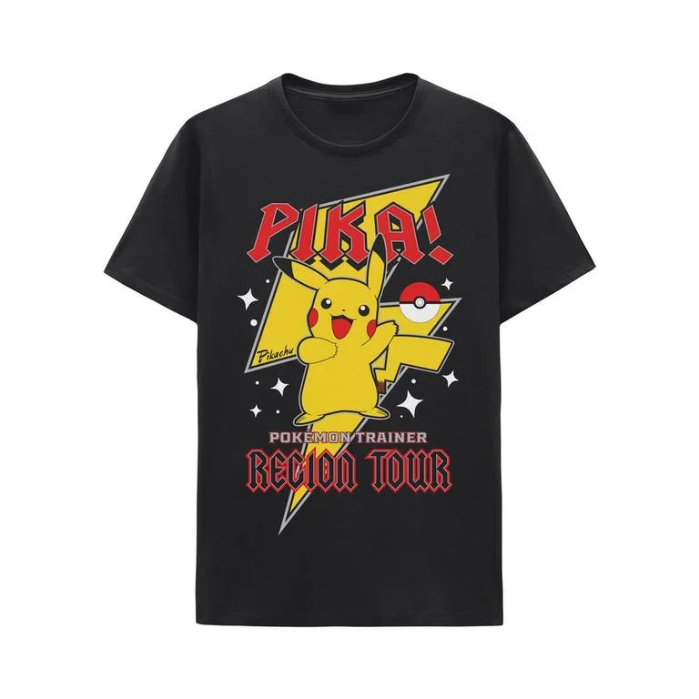 Pokemon Pikachu Pika Tour Unisex Short Sleeve Graphic T-Shirt GameStop Exclusive