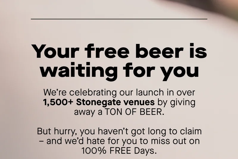 Your free beer is waiting for you