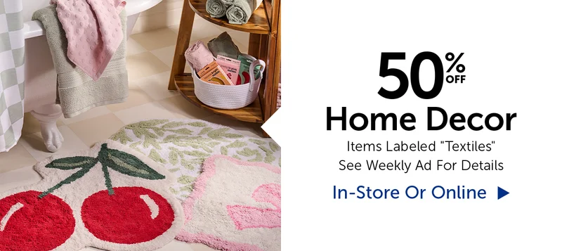 50% Off Home Decor - Items Labeled Textiles