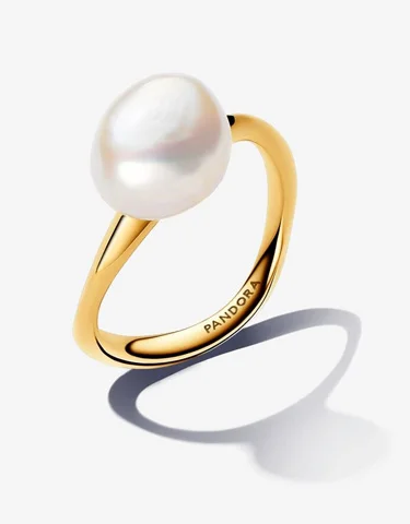 Baroque Treated Freshwater Cultured Pearl Ring