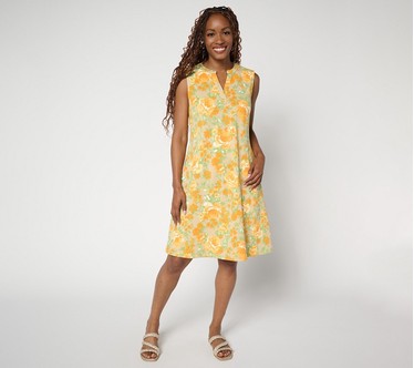 Isaac Mizrahi Live! Printed Texture Knit Shift Dress