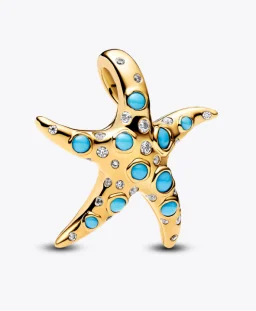 Sparkling Blue Starfish Dangle Charm