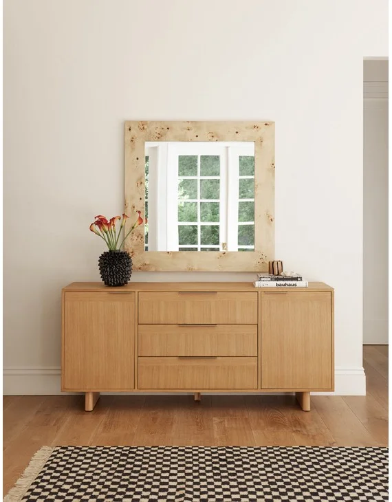 Bree Burl Wood Square Mirror