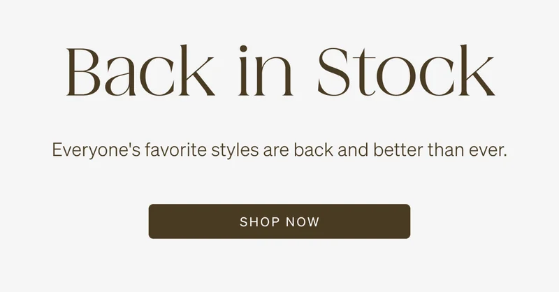 Shop Back in Stock