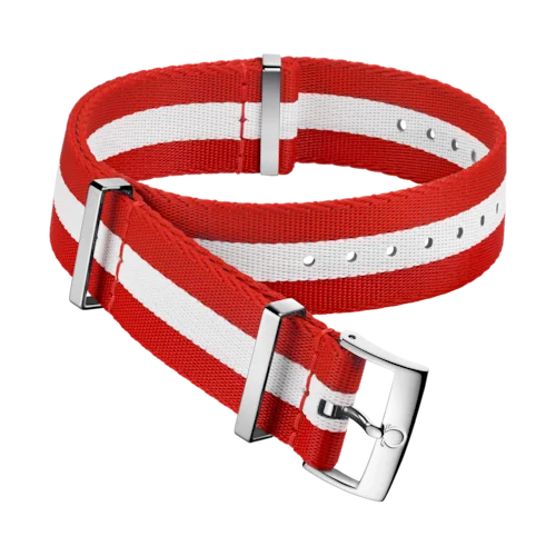 NATO strap Polyamide, red and white