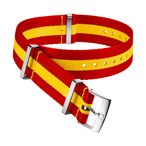 NATO strap Polyamide, red and yellow