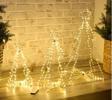 Kringle Express S/3 Foldable Indoor/Outdoor LED Christmas Trees