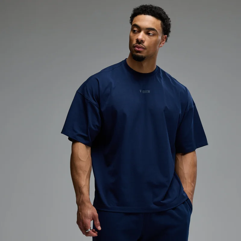 Image of Vanquish Essential V2 Navy Oversized Boxy T Shirt