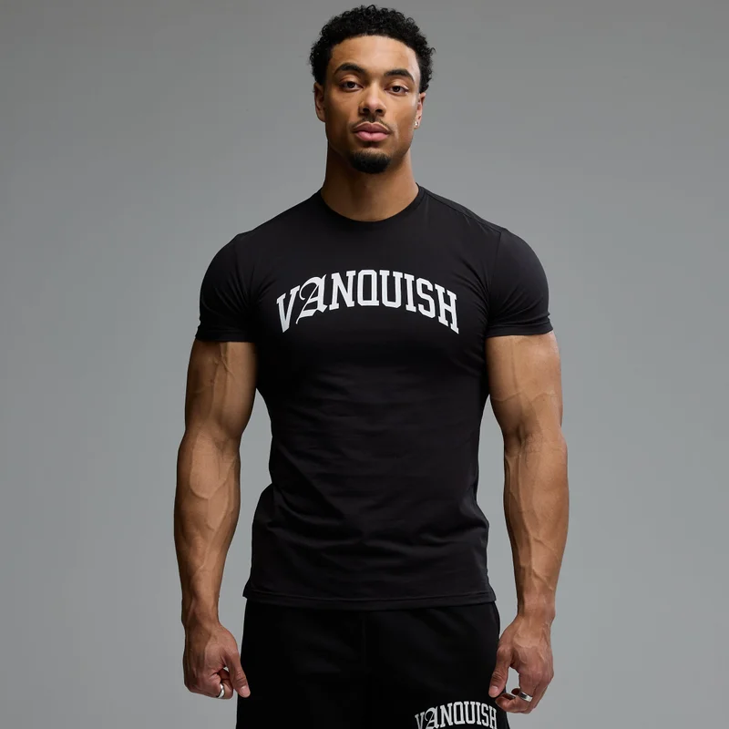 Image of ACADEMY ARCH BLACK SLIM FIT T SHIRT