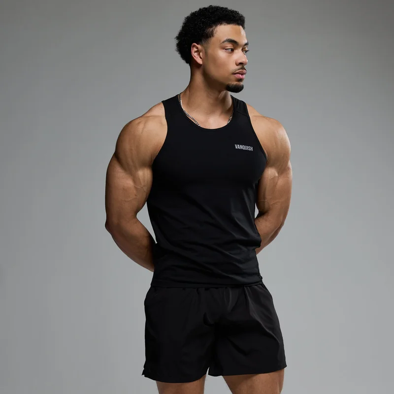 Image of Vanquish Essential Black Regular Fit Tank Top