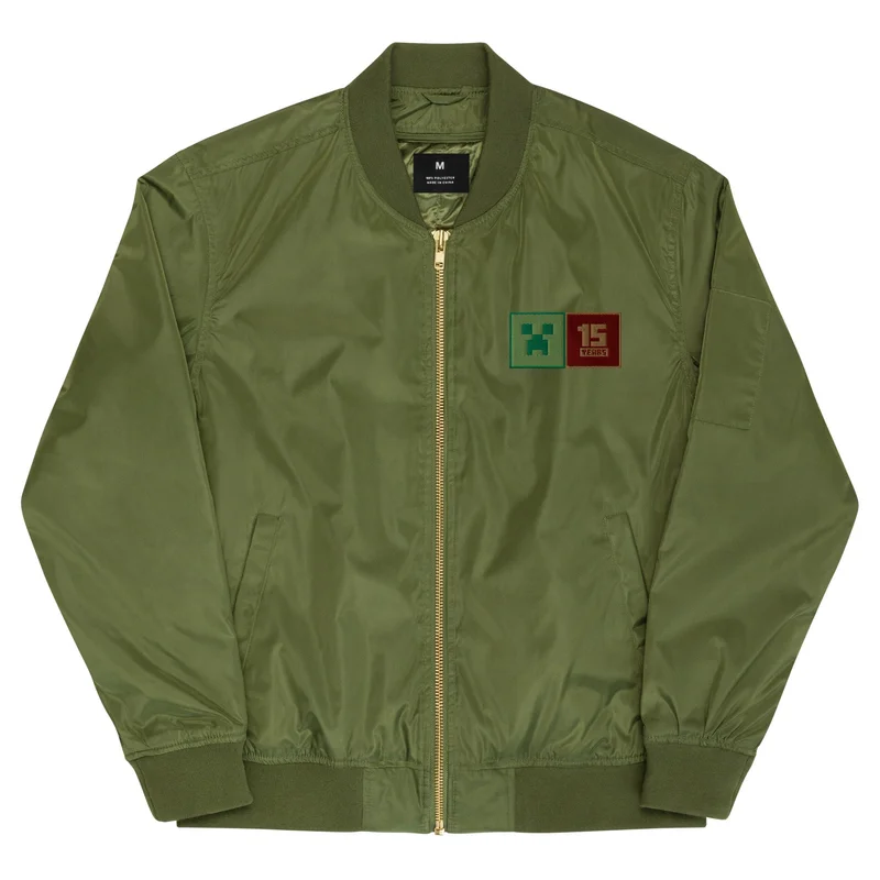 Image of Minecraft 15th Anniversary Embroidered Adult Jacket