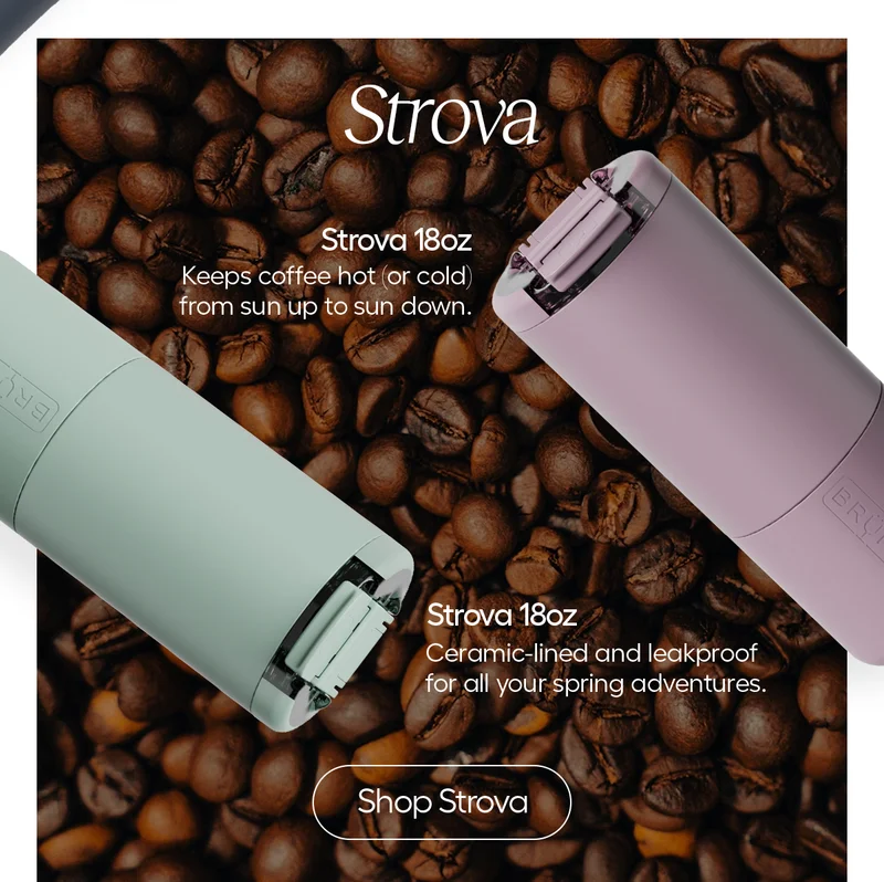 Strova 18oz, Keeps coffe hot (or cold) from sun up to sun down. Ceramic-linen an dleakproof for all your spring adventures. - Shop Strova