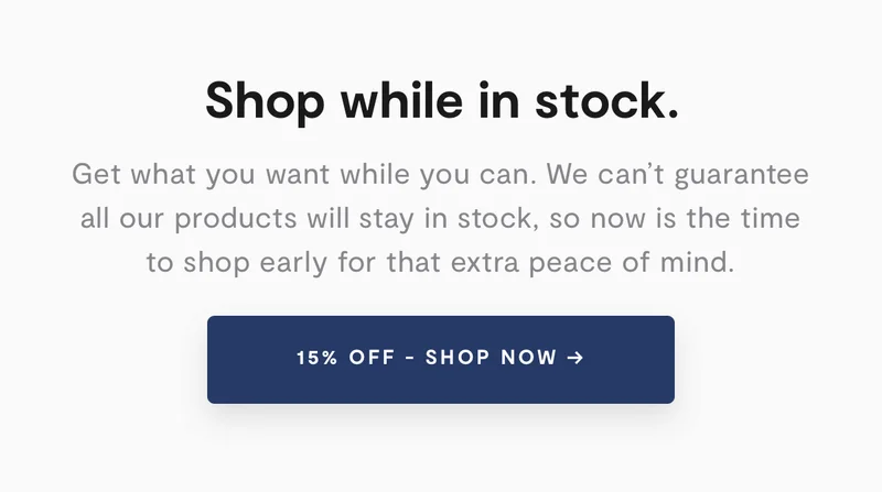 15% off - Shop now