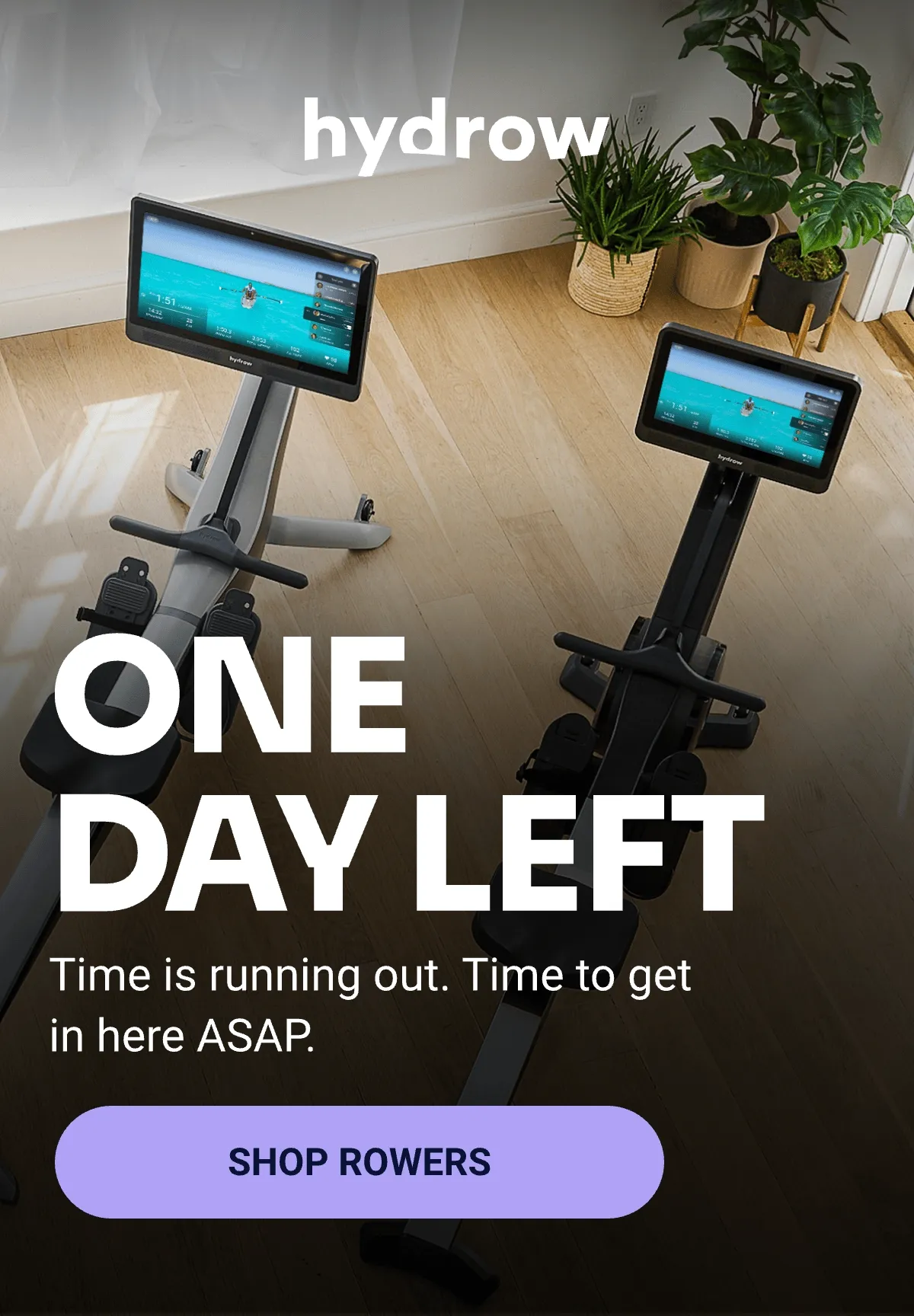hydrow One day left Time is running out. Time to get in here ASAP. Shop rowers