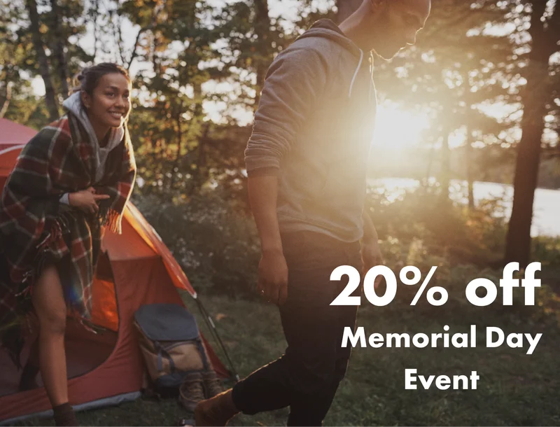 20 percent off Memorial Day Event.