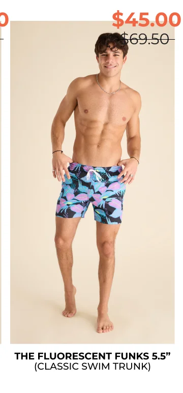 Classic Swim Trunk: The Fluorescent Funks 5.5"