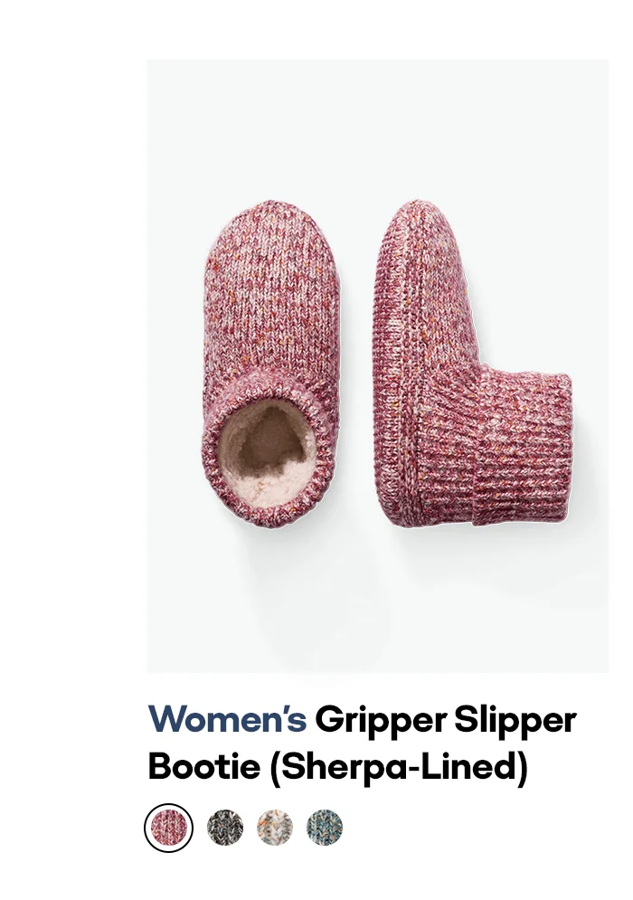 Women's Gripper Slipper Bootie (Sherpa-Lined)