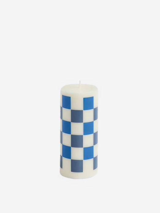 Image of HAY Column Candle Small - Off-White And Blues