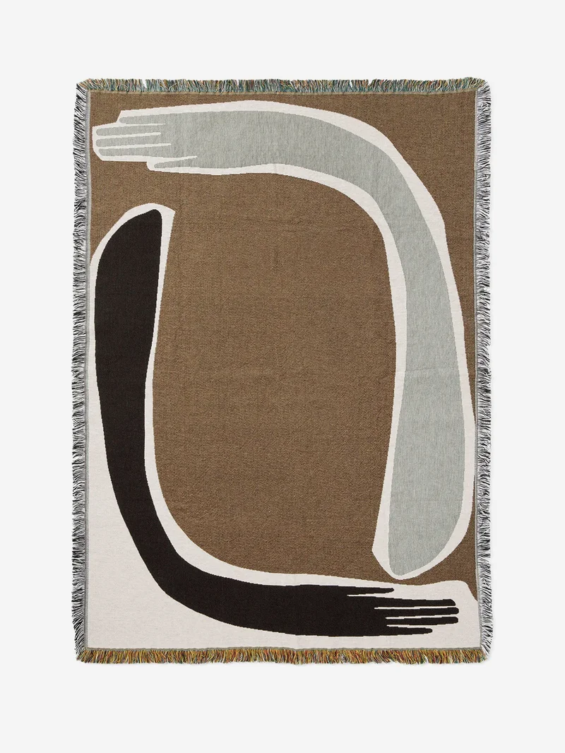 Image of ferm LIVING Pose Tapestry Blanket - Coffee