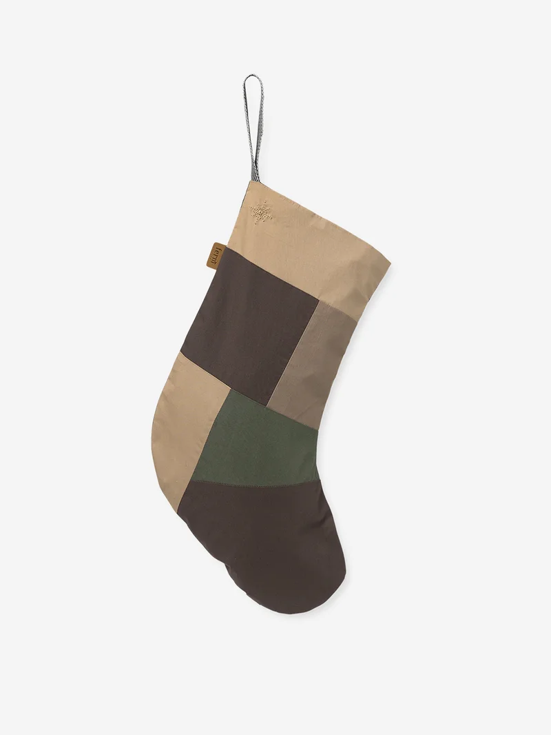 Image of ferm LIVING Patchwork Christmas Stocking - Multi