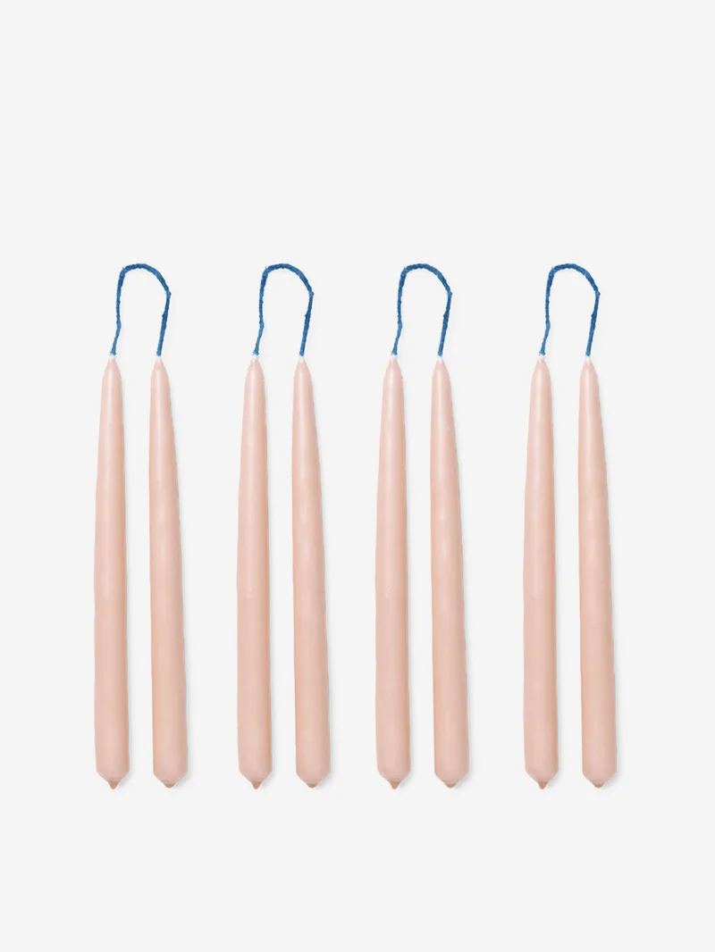 Image of ferm LIVING Dipped Candles Set of 8 - Blush