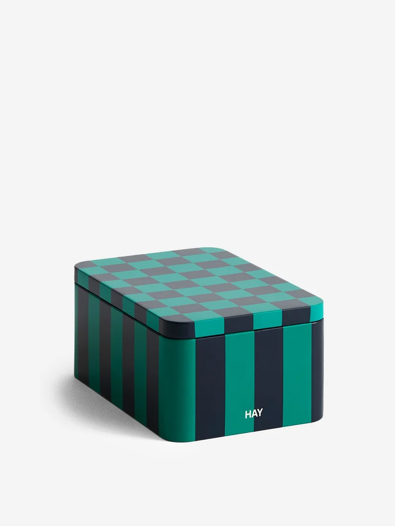Image of HAY Tin Container Small - Green And Dark Blue
