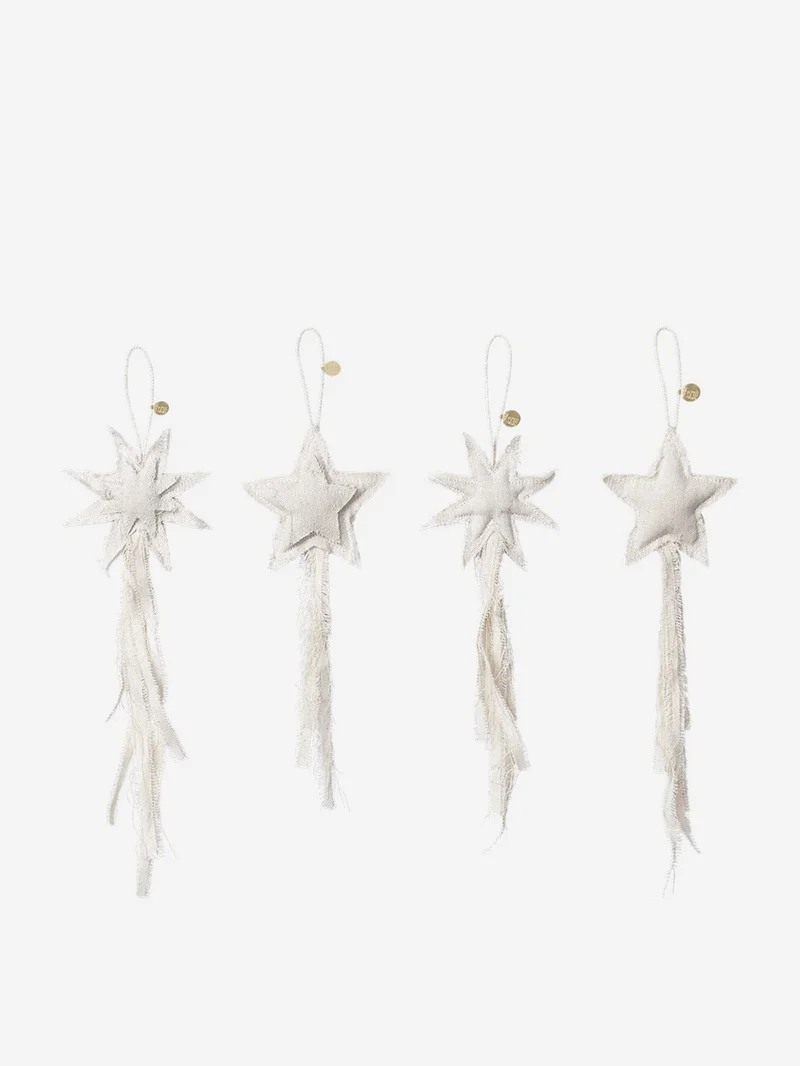 Image of ferm LIVING Vela Star Ornaments Set of 4 - Natural
