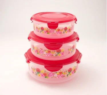 LocknLock 3-Piece Nestable Floral Printed Canisters